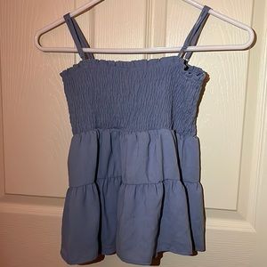 BLUE FRINGE TANK TOP